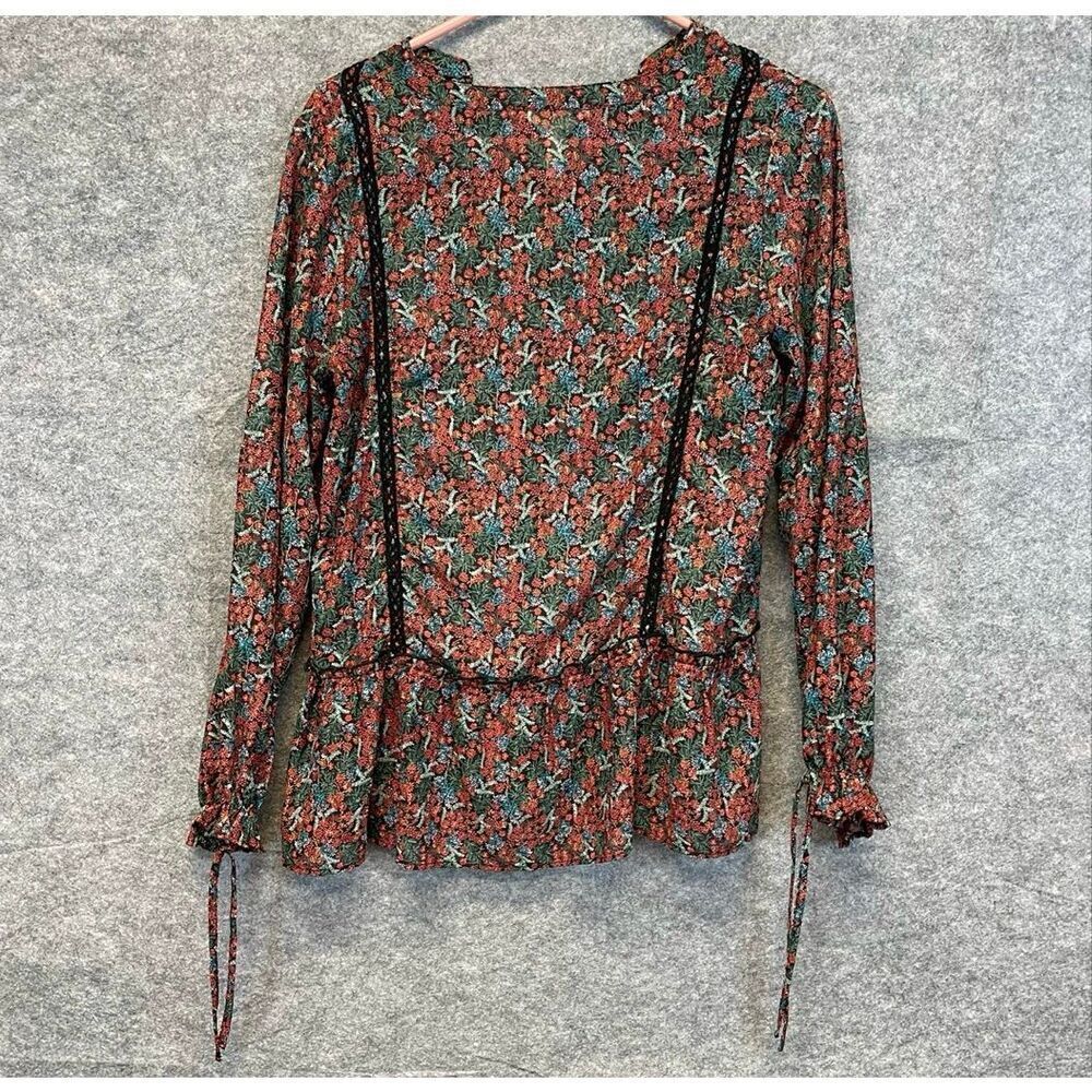 MATILDA JANE Blouse Top Small Floral Long Sleeve Boho Peplum Lace Cottagecore - Picture 7 of 8